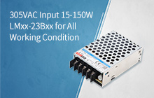 15-150W AC/DC enclosed power supply LMxx-23Bxx in 305RAC family, reliable under all conditions