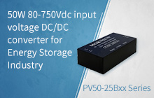 50W 80-750Vdc input voltage DC/DC converter for Energy Storage Industry-- PV50-25Bxx Series