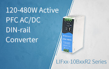 120-480W Active PFC AC/DC DIN-Rail Converter - LIFxx-10BxxR2 Series