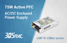 305V input 75W AC/DC enclosed power supply LMF75-23Bxx with PFC