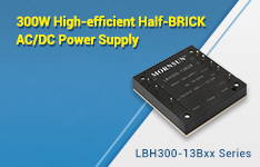 300W High-efficient Half-BRICK AC/DC Power Supply - LBH300-13Bxx Series